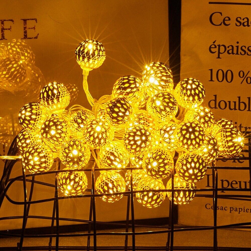 Moroccan Metal Ball String Lights