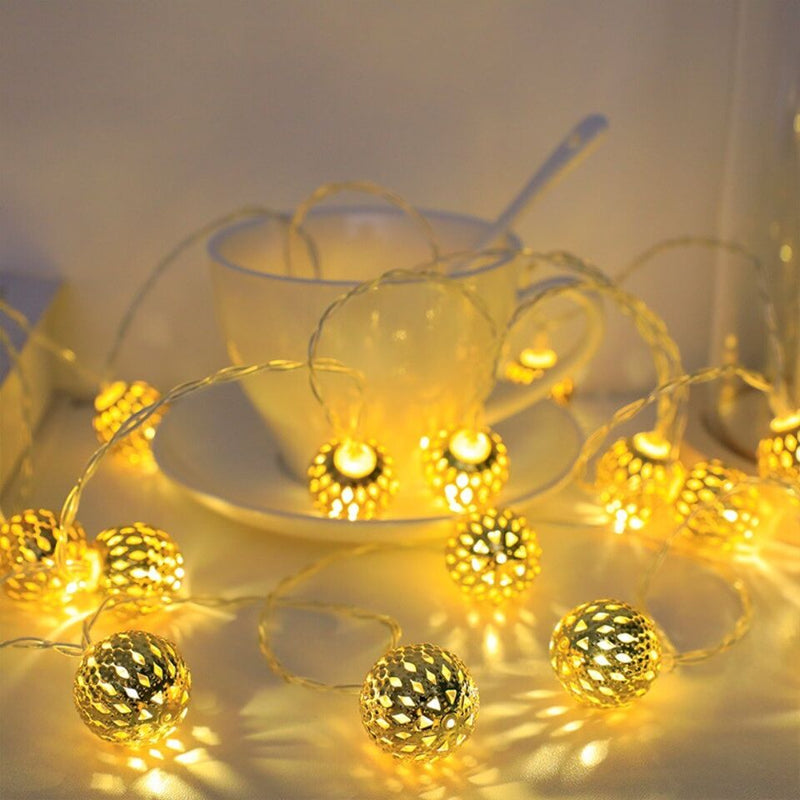 Moroccan Metal Ball String Lights