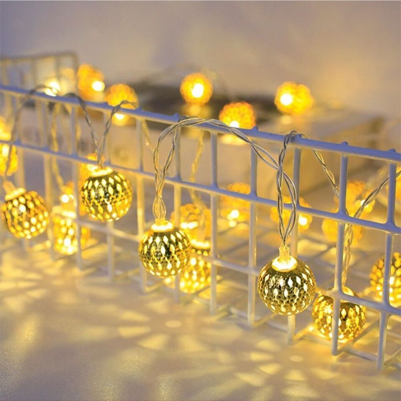 Moroccan Metal Ball String Lights