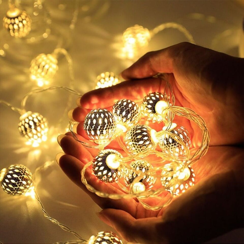 Moroccan Metal Ball String Lights