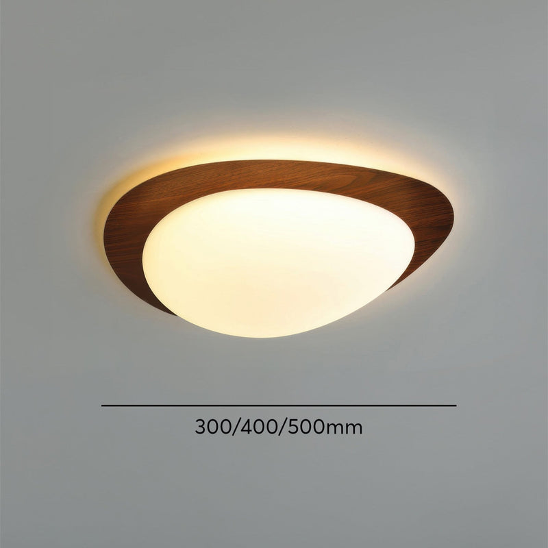 Scandinavian Pebble Wood Grain Ceiling Light