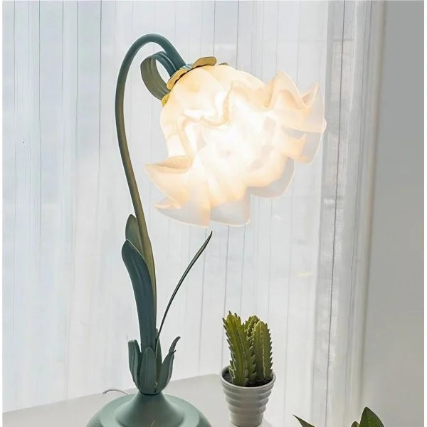 Vintage adjustable flower table lamp