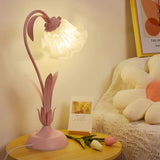 Vintage adjustable flower table lamp